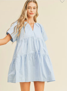 Sky Blue Babydoll Dress