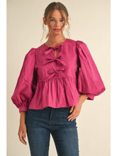 Load image into Gallery viewer, Bow Peplum Top