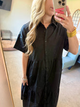 Load image into Gallery viewer, Black Button Up Midi