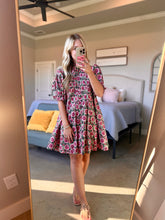Load image into Gallery viewer, Pink and Green Floral Dress