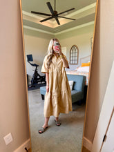 Load image into Gallery viewer, Tan Button Up Midi