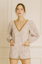 Load image into Gallery viewer, Tan Floral Romper