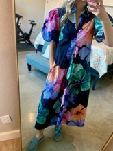 Load image into Gallery viewer, Navy and Bright Floral Midi
