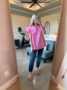 Pink Scallop Top
