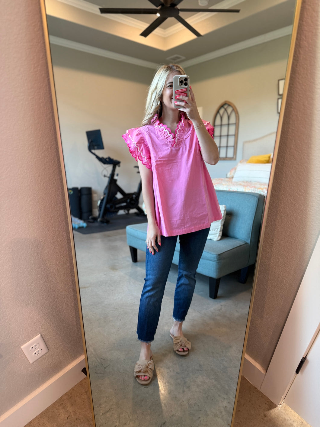 Pink Scallop Top