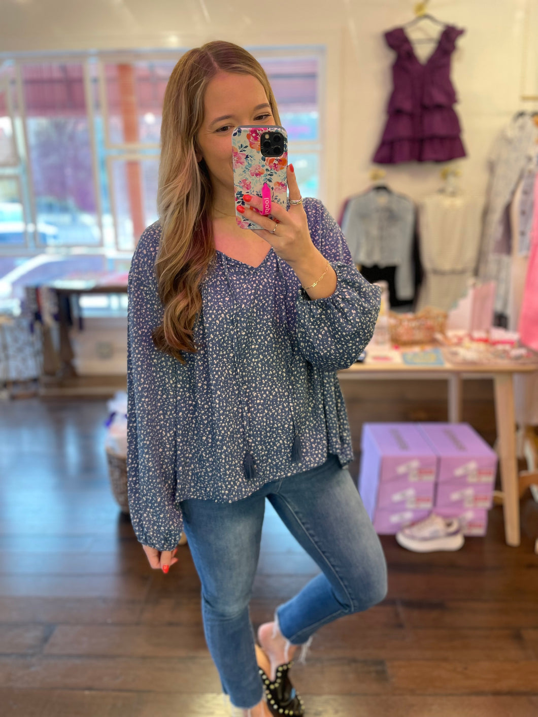 Blue Speckled Top