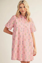 Load image into Gallery viewer, Red Stripe with Florals Dress
