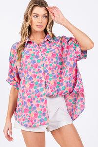 Abstract Shell Button Up