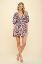 Load image into Gallery viewer, Navy Combo Floral Dress