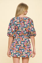 Load image into Gallery viewer, Navy Combo Floral Dress