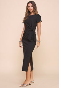 Black Twist Midi Dress