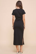 Load image into Gallery viewer, Black Twist Midi Dress