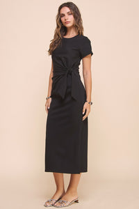 Black Twist Midi Dress