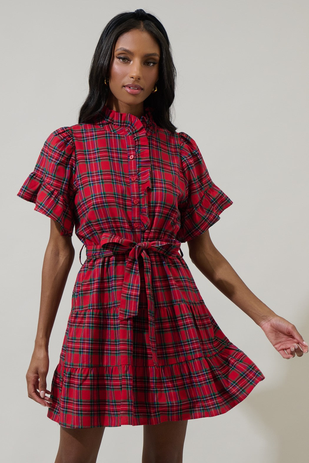 Red Multi Plaid Dress – Iris Rain Boutique