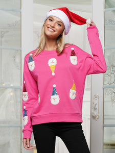 Pink Multi Santa Sweatshirt