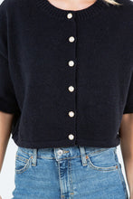 Load image into Gallery viewer, Pearl Detail Short Sleeve Cardigan