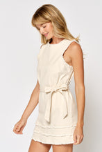 Load image into Gallery viewer, Fringe Detail Cream Denim Dress