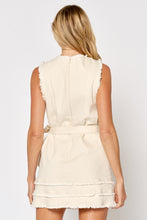 Load image into Gallery viewer, Fringe Detail Cream Denim Dress