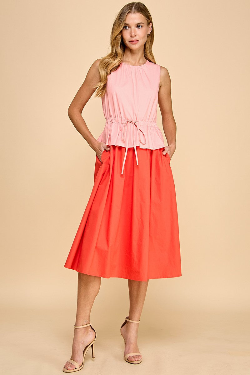 Pink and Coral Midi Dress Pink and Coral Midi Dress