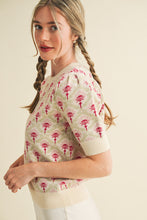 Load image into Gallery viewer, Cream Rose Short Sleeve Sweater