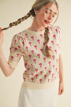 Load image into Gallery viewer, Cream Rose Short Sleeve Sweater