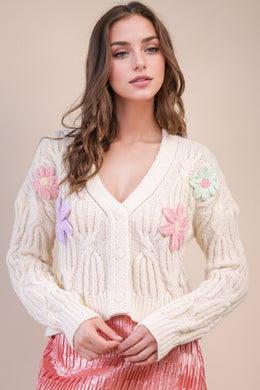 Cream and Floral Cardigan