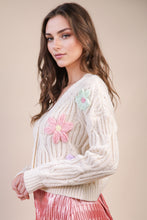Load image into Gallery viewer, Cream and Floral Cardigan