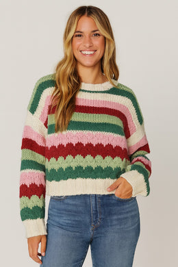 Festive Striped Sweater