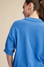 Load image into Gallery viewer, Blue Boxy Short Sleeve Sweater