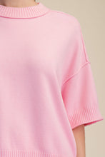 Load image into Gallery viewer, Pink Boxy Short Sleeve Sweater