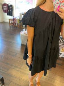 Black Diagonal Seam Dress