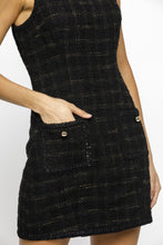 Load image into Gallery viewer, Black Tweed Dress