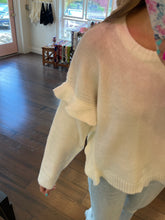 Load image into Gallery viewer, Ivory Ruffle Sweater
