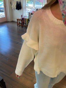 Ivory Ruffle Sweater