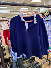 Load image into Gallery viewer, Navy Striped Collar Top