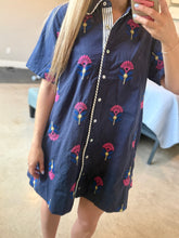 Load image into Gallery viewer, Navy Embroderied Dress