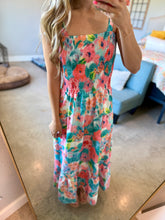 Load image into Gallery viewer, Floral Smocked Tie Midi