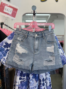 Distressed Denim Shorts