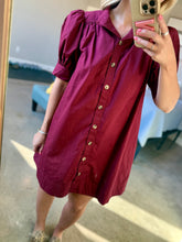 Load image into Gallery viewer, Burgundy Button Dress