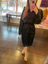 Load image into Gallery viewer, Black Satin Dress