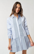 Load image into Gallery viewer, Blue Striped Shirt Dress