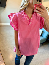 Load image into Gallery viewer, Pink Scallop Top