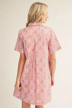 Load image into Gallery viewer, Red Stripe with Florals Dress