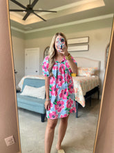 Load image into Gallery viewer, Blue Sea Flower Dress