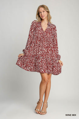 Fall Printed Tiered Dress