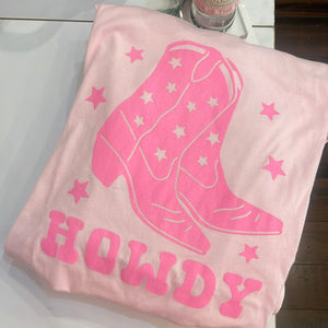 Howdy Pink Boot Tee