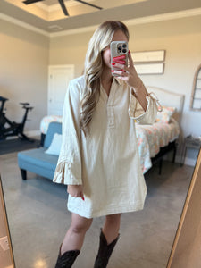 Cream Denim Dress