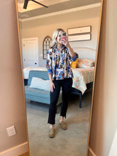 Load image into Gallery viewer, Retro Floral Half Zip Top