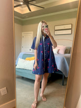Load image into Gallery viewer, Navy Embroderied Dress