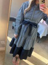 Load image into Gallery viewer, Navy Striped Midi